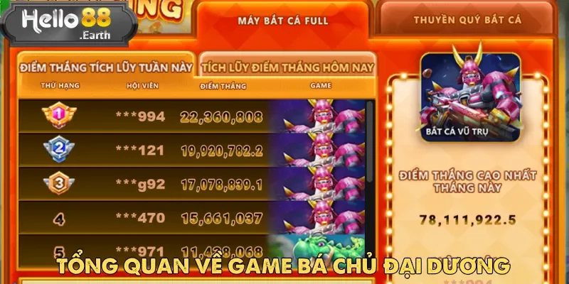 Bá Chủ Đại Dương là game bắn cá đổi thưởng được yêu thích nhất hiện nay