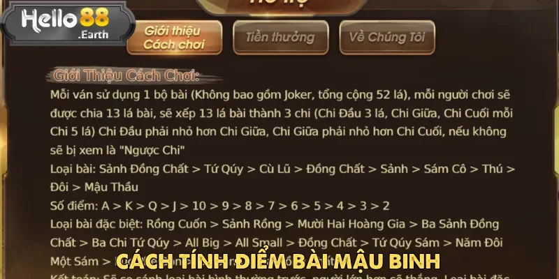 Cách tính điểm cụ thể cho tân binh cá cược khi tham gia Bài Mậu Binh