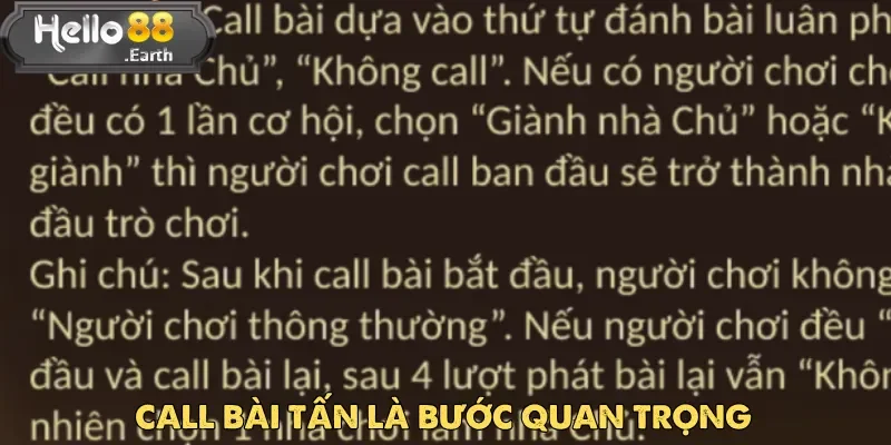 Call Bài Tấn là bước quan trọng ảnh hưởng trực tiếp đến người chơi cá cược