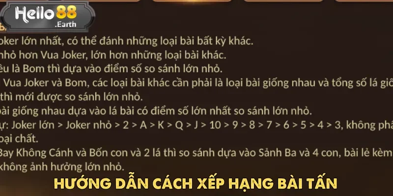 Việc hiểu rõ cách xếp hạng Bài Tấn là điều thiết yếu cho người chơi
