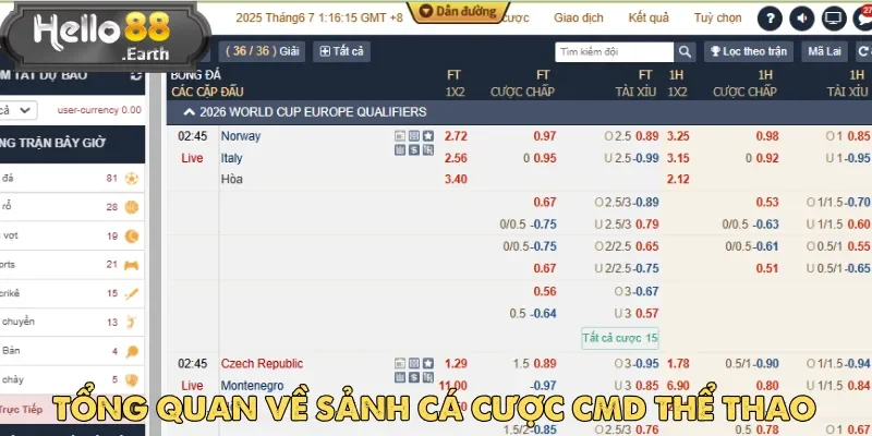 CMD thể thao khởi đầu với các loại kèo cá cược truyền thống