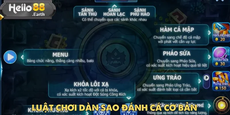 Luật chơi của Dàn Sao Đánh Cá tại Hello88 vô cùng đơn giản, dễ hiểu