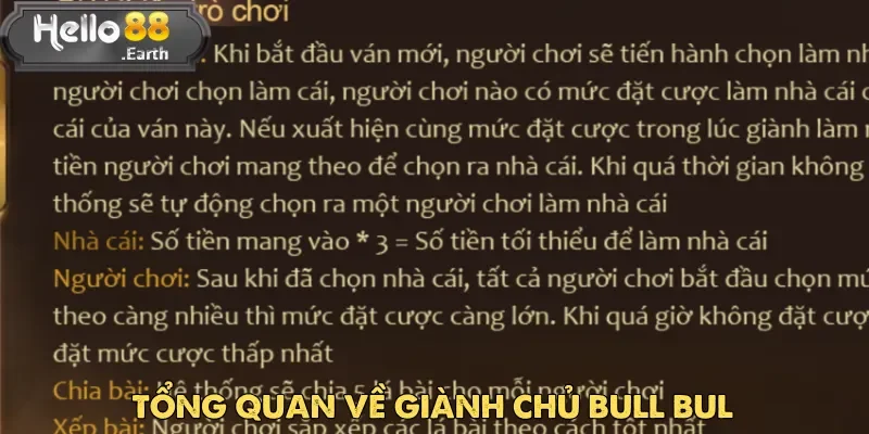 Giành Chủ Bull Bull - Trải nghiệm game đỉnh cao Hello88 1 Giành Chủ Bull Bull là thuật ngữ quen thuộc trong cộng đồng game thủ