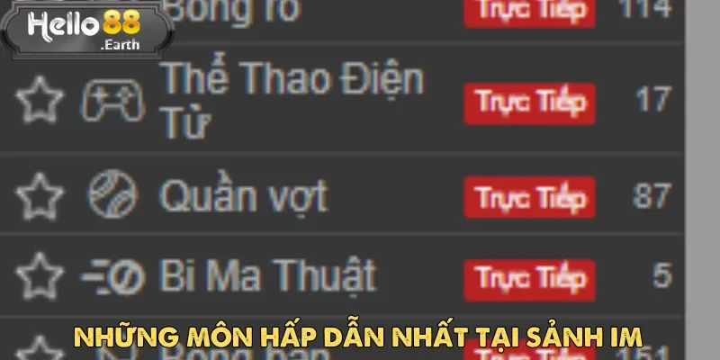 IM thể thao sở hữu hàng loạt bộ môn đình đám, phù hợp cho tất cả đối tượng