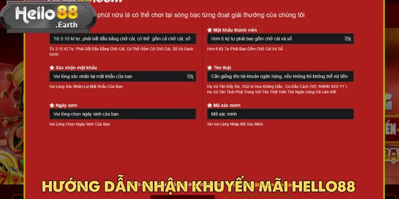 Đăng ký tài khoản ngay hôm nay để bắt đầu nhận khuyến mãi Hello88