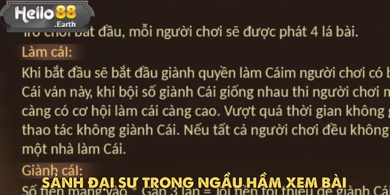 Sảnh Đại Sư chỉ dành cho người chơi Ngầu Hầm Xem Bài dày dạn kinh nghiệm