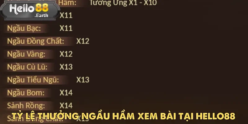 Ngầu Hầm Xem Bài và tỷ lệ thưởng chi tiết dành cho hội viên nhà cái