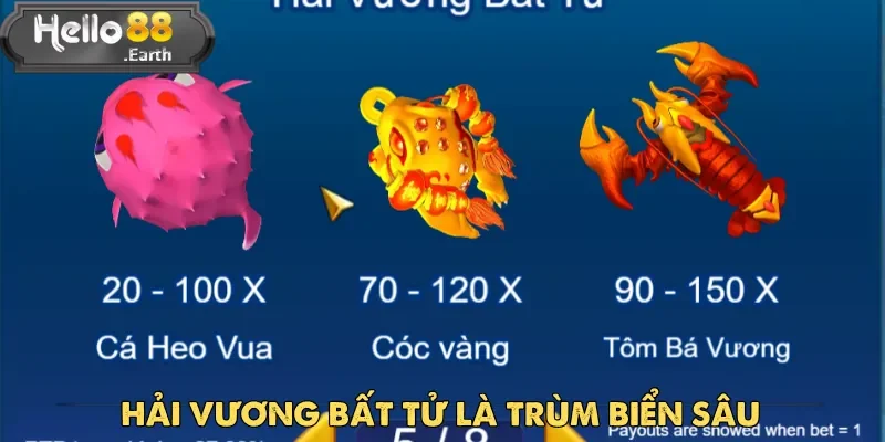 Hải Vương Bất Tử là trùm biển sâu trong game Nổ Cá Đến Rồi