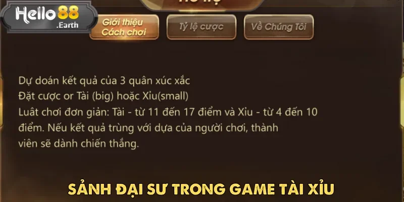 Sảnh Đại Sư dành riêng cho những người chơi cá cược Tài Xỉu thực thụ