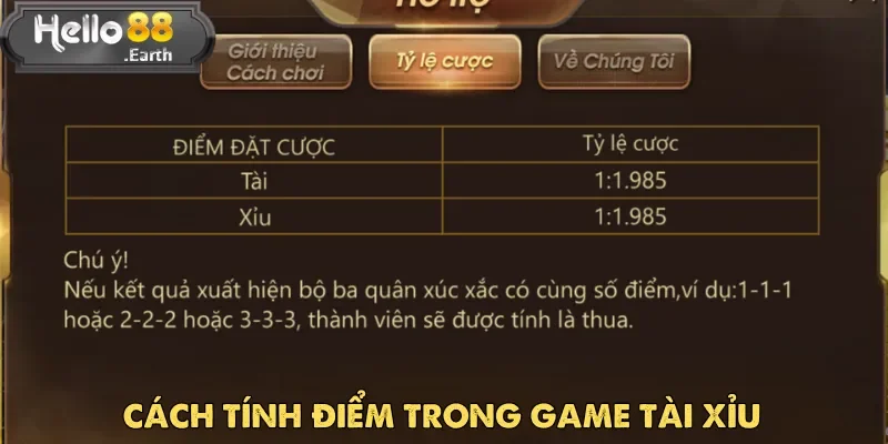 Biết cách tính điểm trong Tài Xỉu trước khi chơi để dễ giành chiến thắng