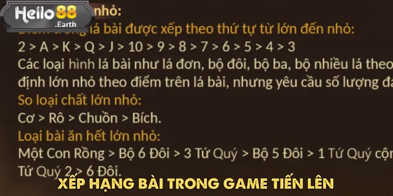 Tiến Lên – Game Bài Đỉnh Cao Đổi Thưởng Tại Hello88 4 Hiểu rõ thứ tự sức mạnh là điều kiện để giành lợi thế trong mỗi ván Tiến Lên