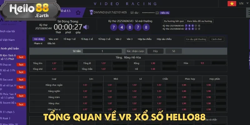 VR xổ số tại Hello88 là sự kết hợp hoàn hảo giữa công nghệ và giải trí